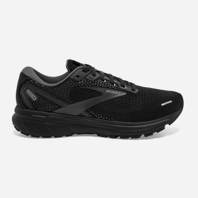 Brooks Ghost 14 Womens Cushioned Road Running Shoes - Black/White/Charcoal/Ebony - Philippines (8203